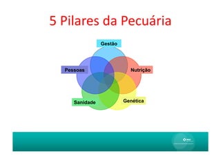 5	
  Pilares	
  da	
  Pecuária	
  
                  Gestão




    Pessoas                  Nutrição




       Sanidade            Genética
 