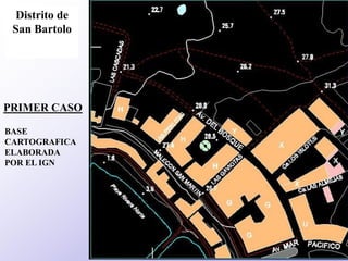 Distrito de
San Bartolo

PRIMER CASO
BASE
CARTOGRAFICA
ELABORADA
POR EL IGN

 