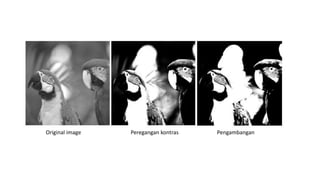 Original image Peregangan kontras Pengambangan
 