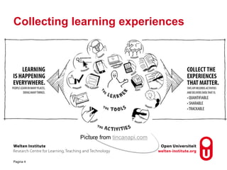 Collecting learning experiences
Picture from tincanapi.com
Pagina 4
 