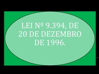 LEI Nº 9.394, DE
20 DE DEZEMBRO
     DE 1996.
 