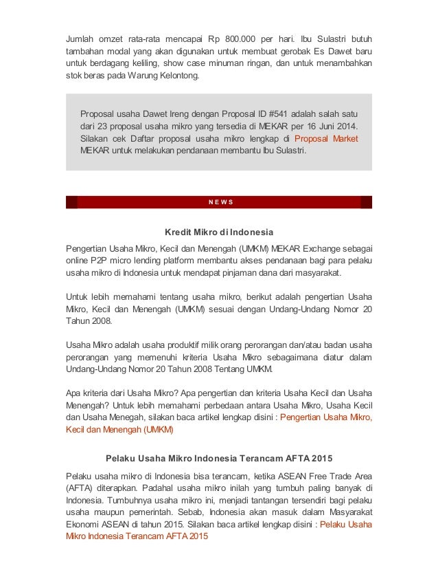 pinjaman usaha warung modal ed.08 MEKAR Newsletter Juni 16 2014