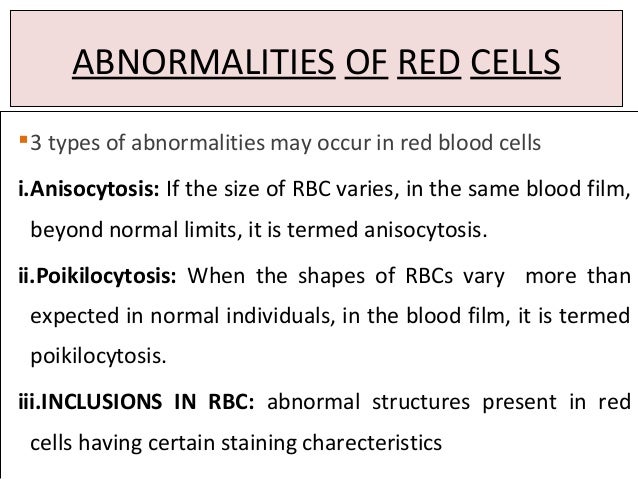 rbc morphology abnormal