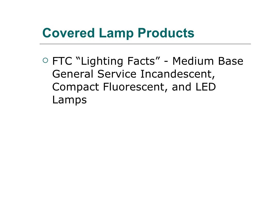FTC Lamp Labeling Requirements
