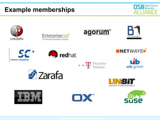 Example memberships

Open Source Business Alliance

 