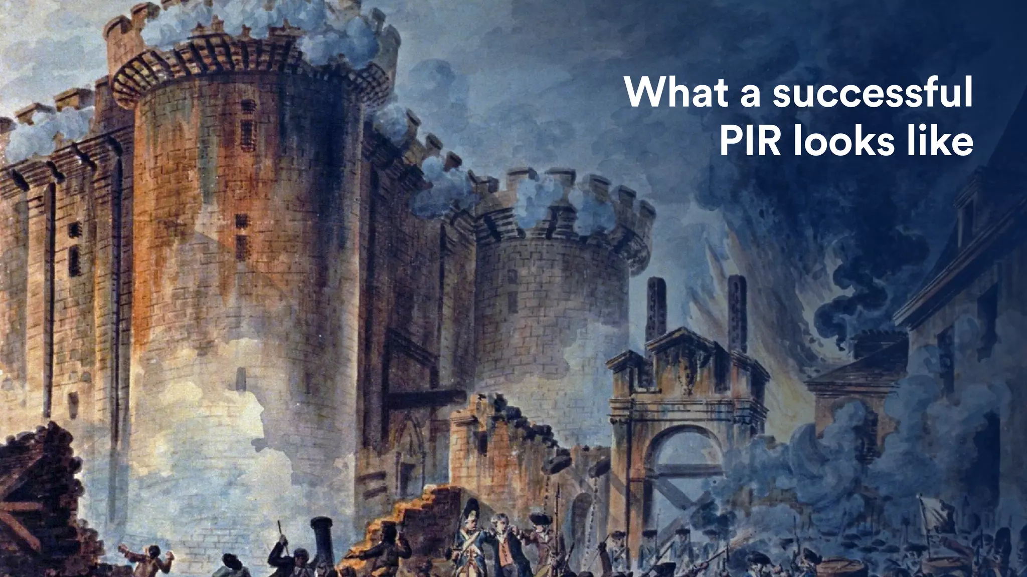 What a successful
PIR looks like
 