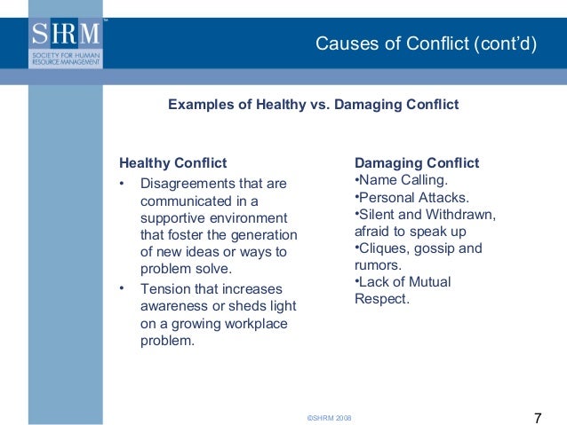 conflict at workplace examples