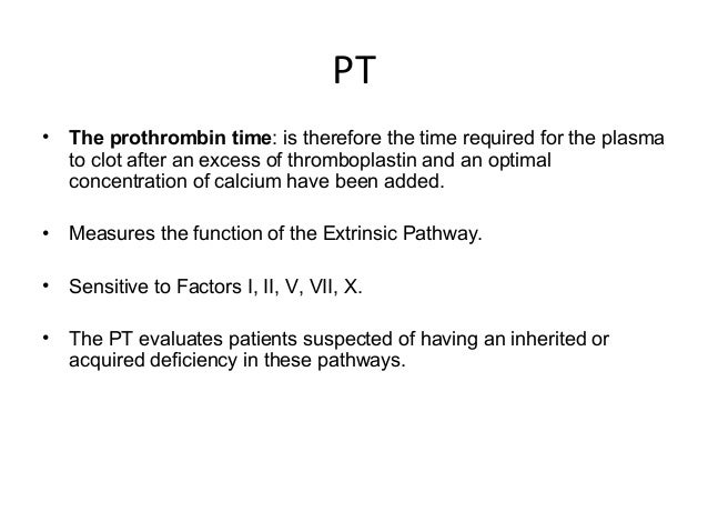 prothrombin time coagulation factors