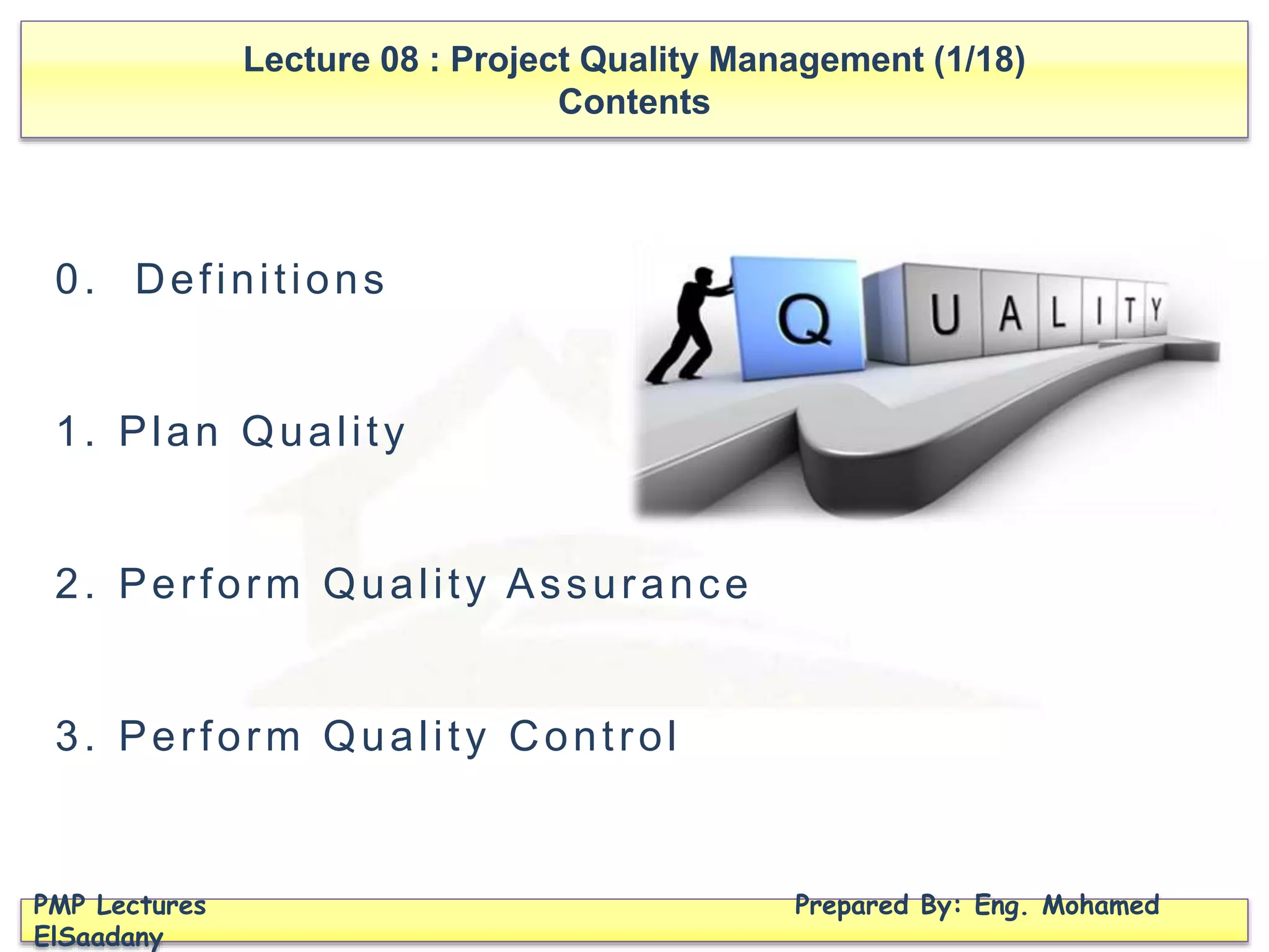 PMP Preparation - 08 Quality Management | PPTX