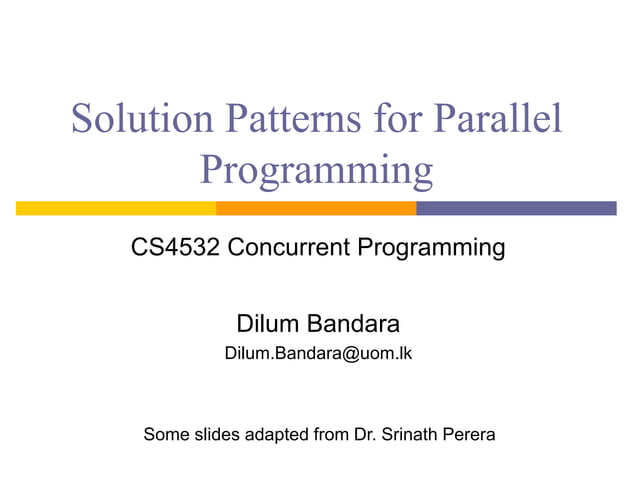 Solution Patterns for Parallel Programming | PPTX