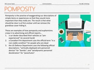 Pomposity Example The ABC of Writing | PPTX