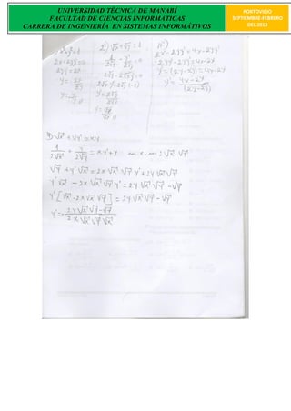 UNIVERSIDAD TÉCNICA DE MANABÍ                PORTOVIEJO
      FACULTAD DE CIENCIAS INFORMÁTICAS          SEPTIEMBRE-FEBRERO
CARRERA DE INGENIERÍA EN SISTEMAS INFORMÁTIVOS         DEL 2013
 