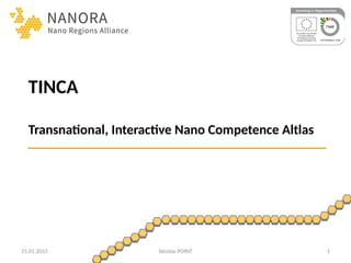 TINCA
Transnational, Interactive Nano Competence Altlas
15.01.2015 Nicolas POINT 1
 