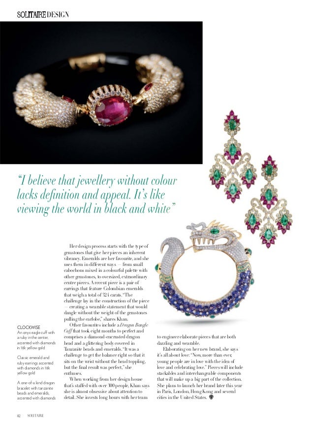 Farah Khan Fine Jewellery Interview on Solitaire Magazine Oct 2014