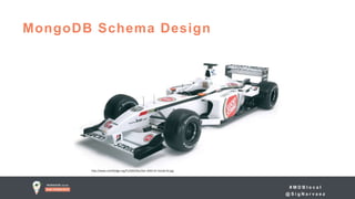 # M D B l o c a l
@ S i g N a r v a e z
MongoDB Schema Design
http://www.northlodge.org/f1/2002/bar/bar-2002-01-honda-02.jpg
 