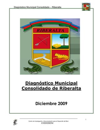 Diagnóstico Municipal Consolidado – Riberalta




        Diagnóstico Municipal
       Consolidado de Riberalta


                        Diciembre 2009


                                                                                   i
             Centro de Investigación y Documentación para el Desarrollo del Beni
                                  CIDDEBENI
 