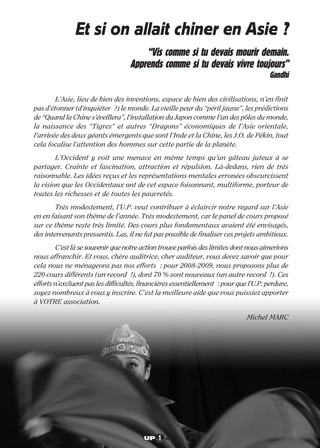 Programme UP Berry 2008/ 2009