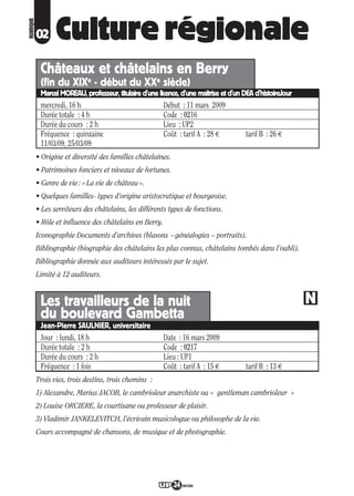 Programme UP Berry 2008/ 2009