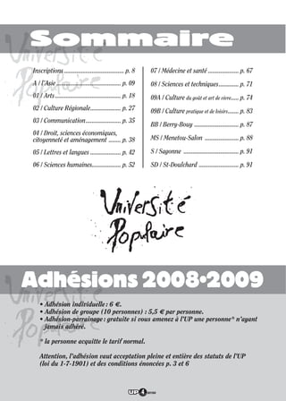 Programme UP Berry 2008/ 2009