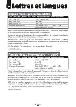Programme UP Berry 2008/ 2009