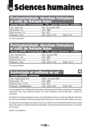 Programme UP Berry 2008/ 2009