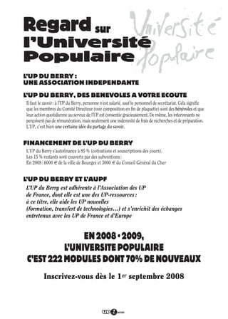 Programme UP Berry 2008/ 2009