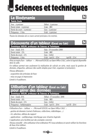Programme UP Berry 2008/ 2009