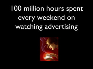 100 million hours spent every weekend on watching advertising 