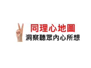 同理心地圖
洞察聽眾內心所想
 