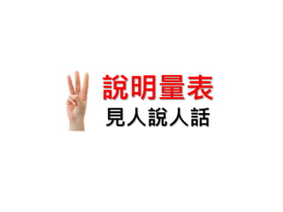 說明量表
見人說人話
 