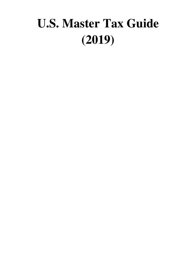 U.S. Master Tax Guide PDF CCH Tax Law Editors 2019