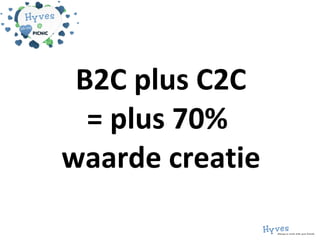B2C plus C2C = plus 70%  waarde creatie 