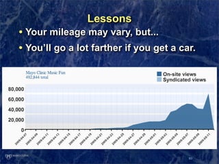 Lessons
• Your mileage may vary, but...
• You’ll go a lot farther if you get a car.




                                  ...