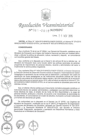 RESOLUCIÓN VICEMINISTERIAL 081 - 2015