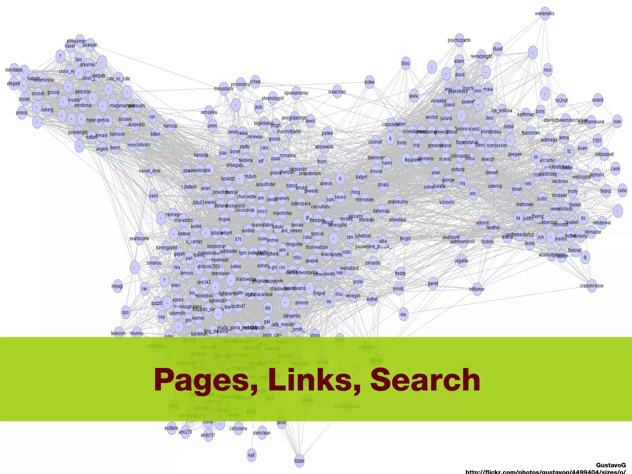 Pages, Links, Search GustavoG http://flickr.com/photos/gustavog/4499404/sizes/o/ 