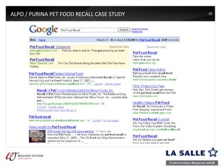 ALPO / PURINA PET FOOD RECALL CASE STUDY 