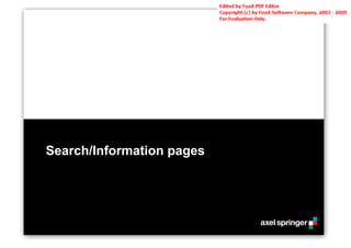 Search/Information pages
 