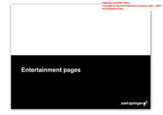 Entertainment pages
 
