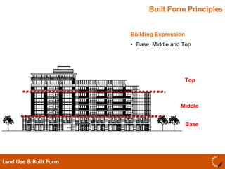 Built Form Principles Land Use & Built Form  Building Expression  Base, Middle and Top Top Middle Base 