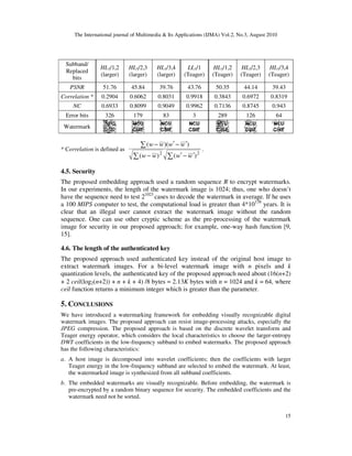 A ROBUST IMAGE AUTHENTICATION METHOD BASED ON WAVELET TRANSFORM AND ...