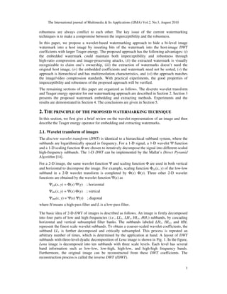 A ROBUST IMAGE AUTHENTICATION METHOD BASED ON WAVELET TRANSFORM AND ...
