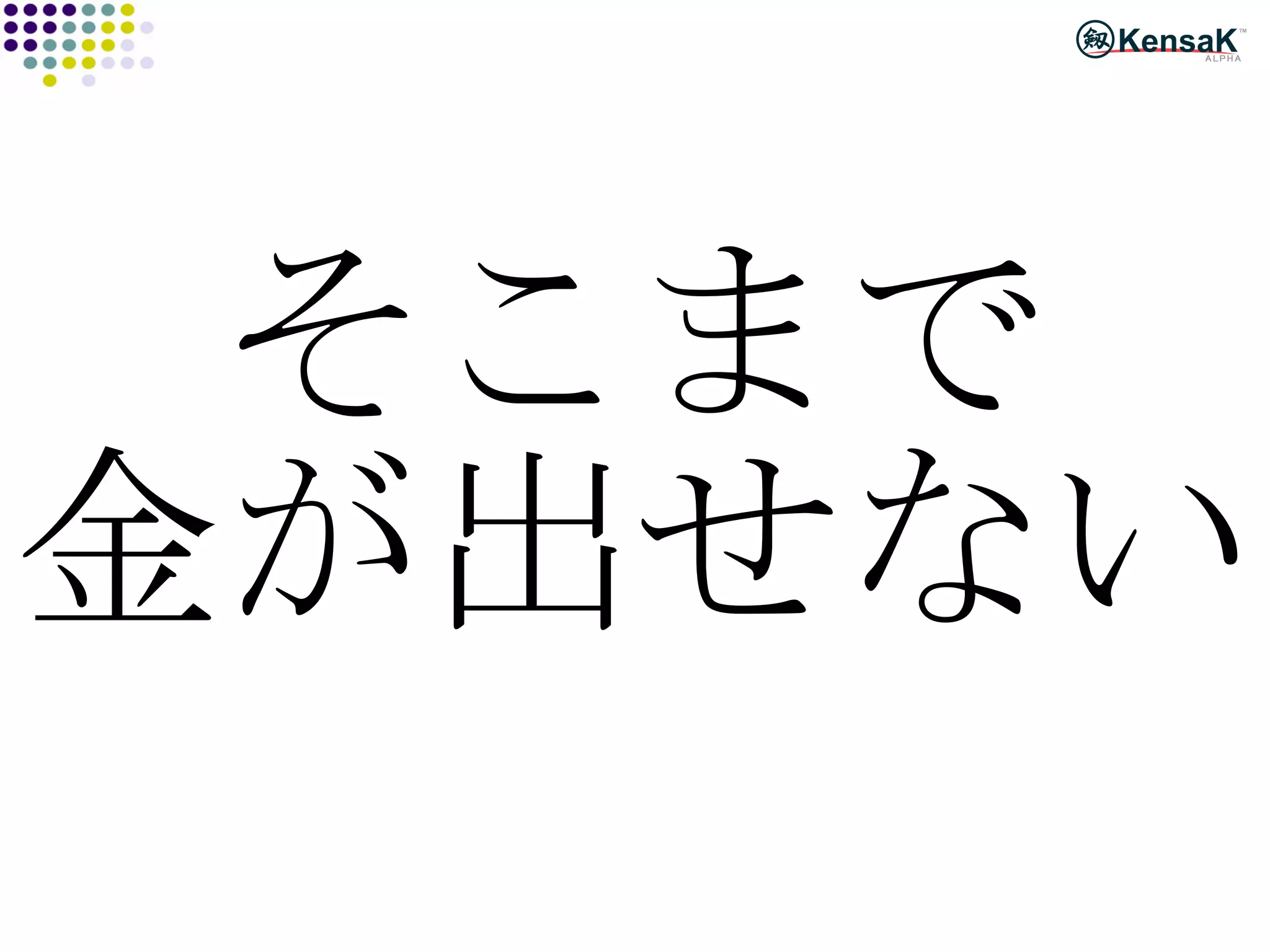 そこまで 金が出せない 