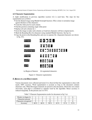 DEVNAGARI DOCUMENT SEGMENTATION USING HISTOGRAM APPROACH | PDF