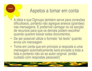 Instruções para Dgroups