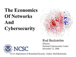 The Economics Of Networks  And Cybersecurity Rod Beckström Director National Cybersecurity Center December 12, 2008 ©U.S. Department of Homeland Security. Author: Rod Beckström 