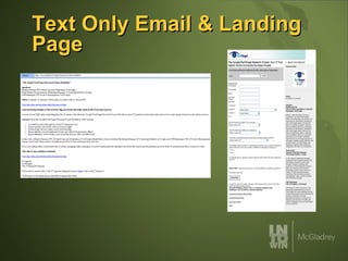 Text Only Email & Landing Page 