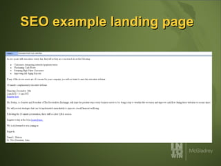 SEO example landing page 