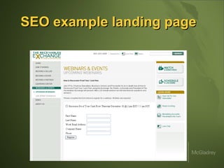 SEO example landing page 