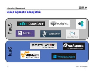 © 2014 IBM Corporation13
IaaSPaaSCloud Agnostic Ecosystem
1
3
 
