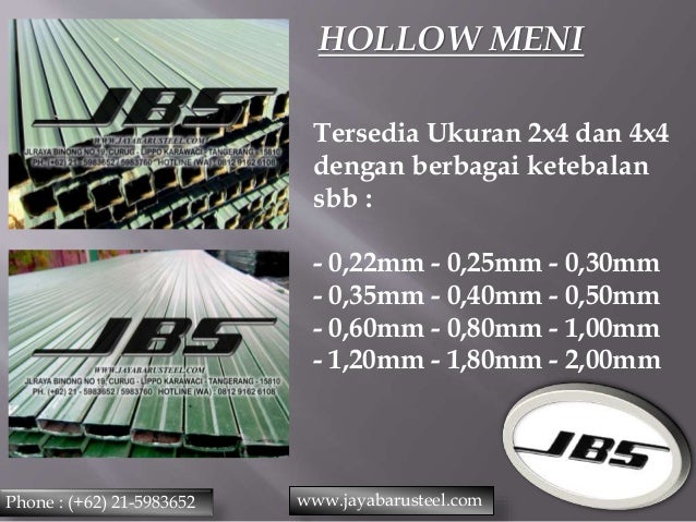 0812 33 8888 61 (JBS), Besi Hollow Meni, Distributor 